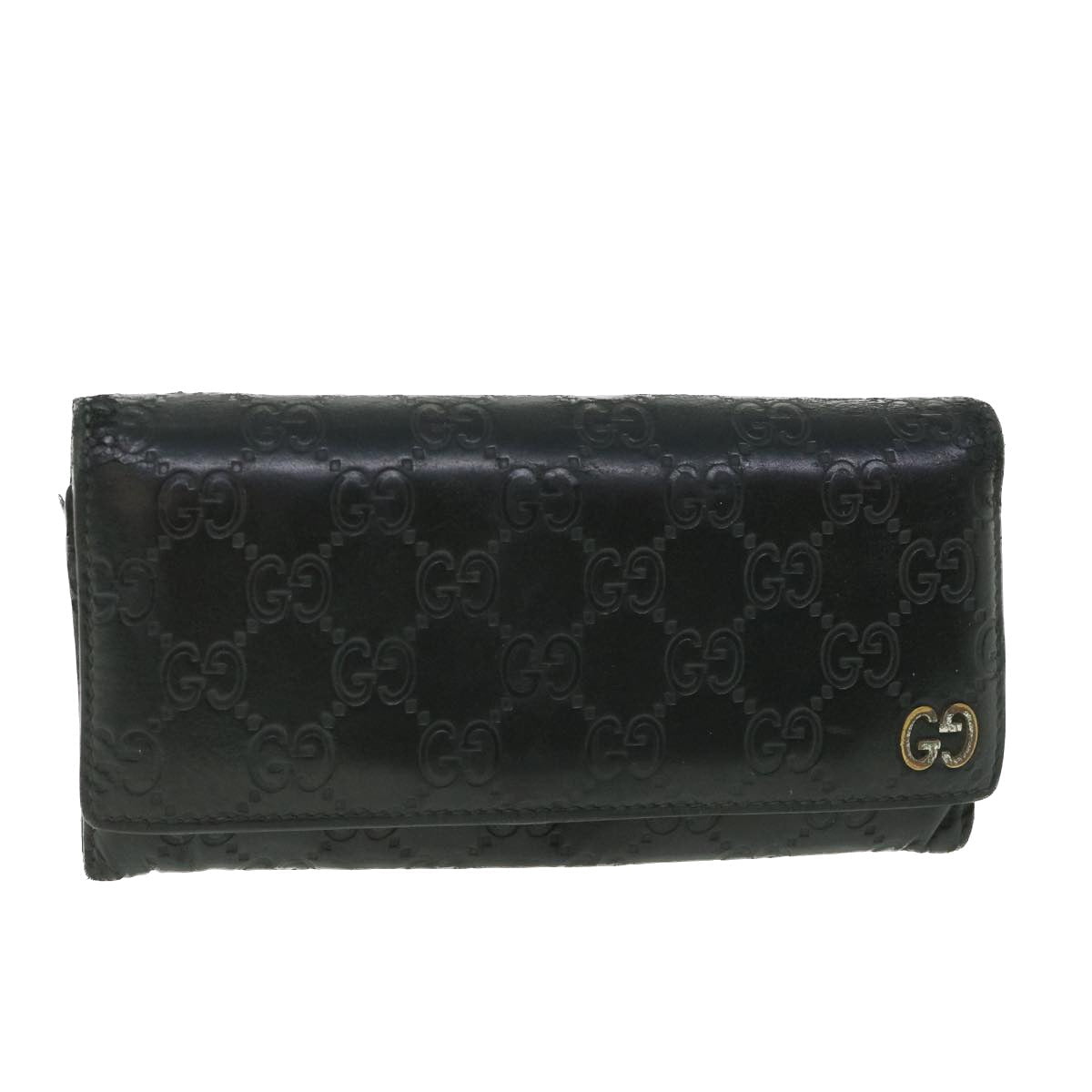 Luxury Gucci GG Canvas Guccissima Long Wallet Black 481727  55674