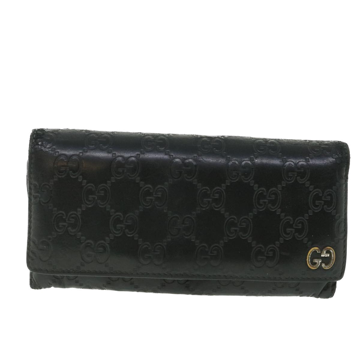 Luxury Gucci GG Canvas Guccissima Long Wallet Black 481727  55674