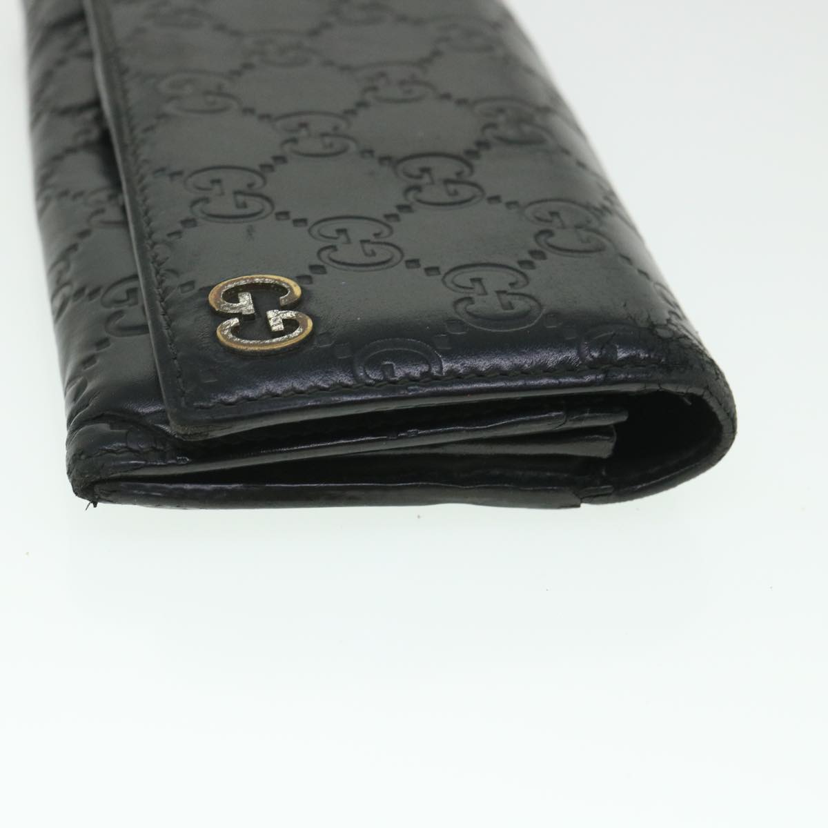 Luxury Gucci GG Canvas Guccissima Long Wallet Black 481727  55674