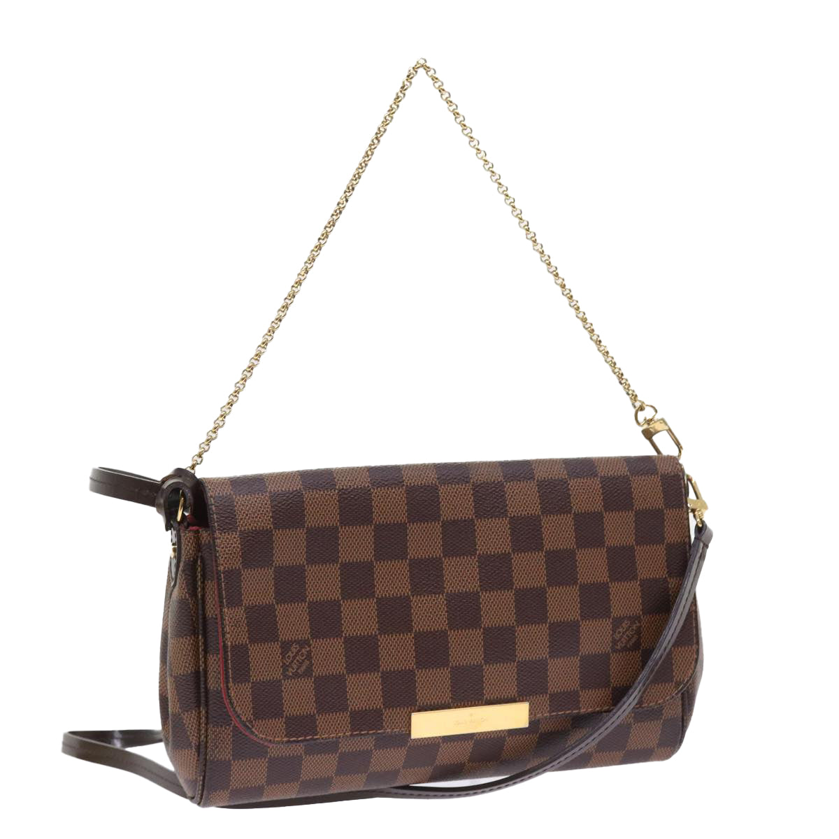 LOUIS VUITTON Damier Ebene Favorit PM Shoulder Bag 2way N41276 LV 55712