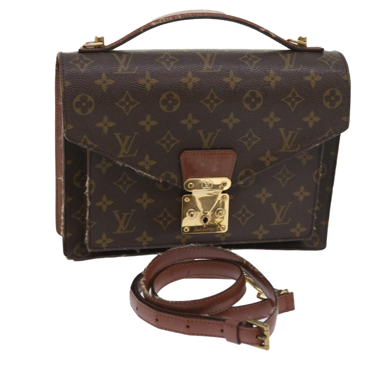 LOUIS VUITTON Monogram Monceau 28 Hand Bag 2way M51185 LV 55719