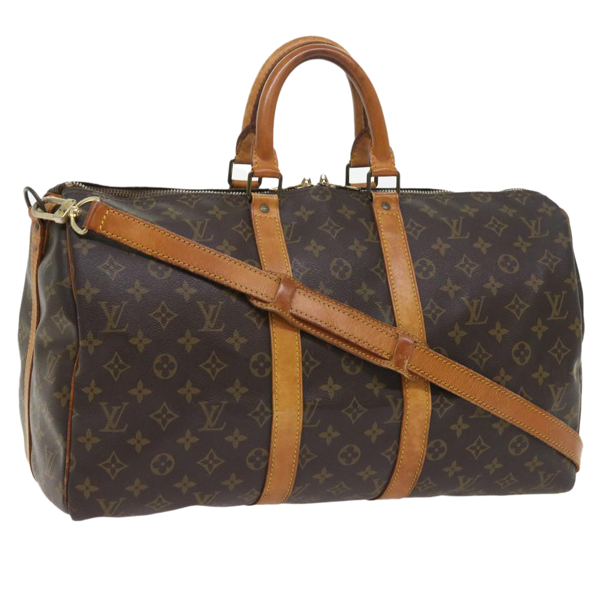LOUIS VUITTON Monogram Keepall Bandouliere 45 Boston Bag M41418 LV 55720