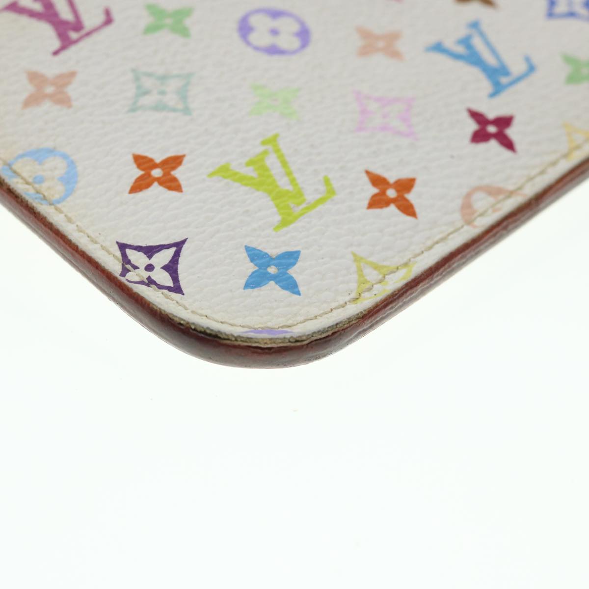 LOUIS VUITTON Multicolor Pochette Cles NM Coin Purse White M93734 LV 55724