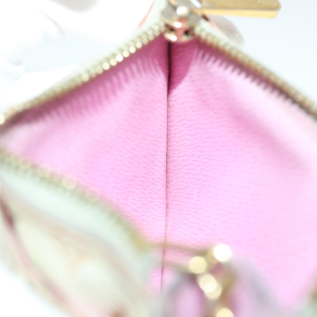 LOUIS VUITTON Multicolor Pochette Cles NM Coin Purse White M93734 LV 55724