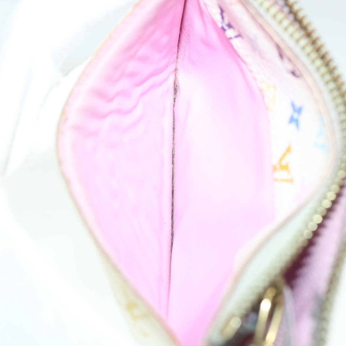 LOUIS VUITTON Multicolor Pochette Cles NM Coin Purse White M93734 LV 55724