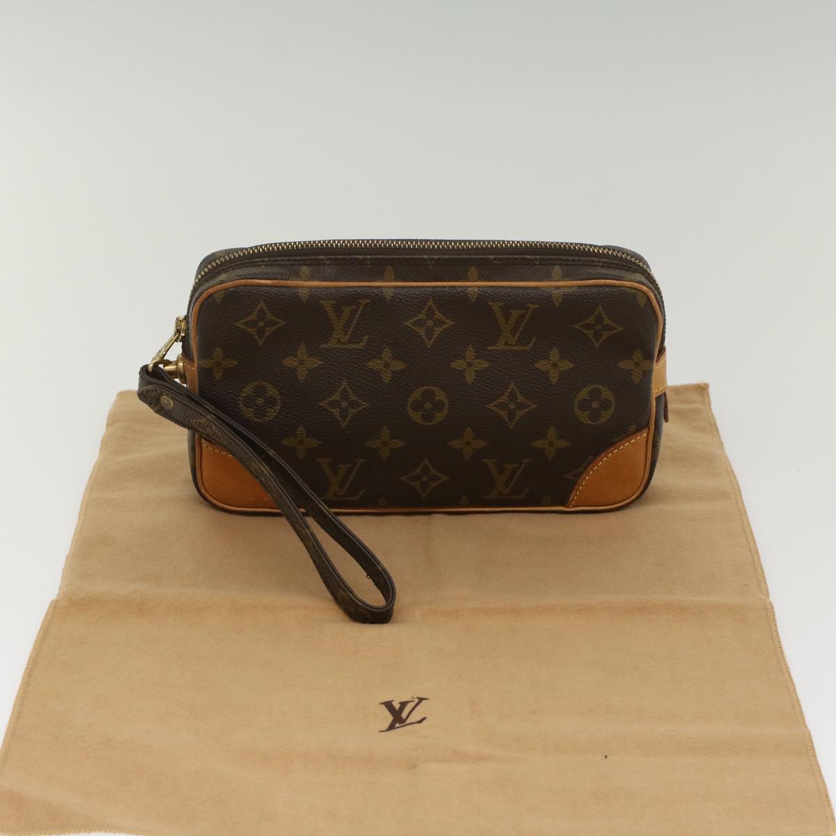 LOUIS VUITTON Monogram Marly Dragonne PM Clutch Bag M51827 LV 55729