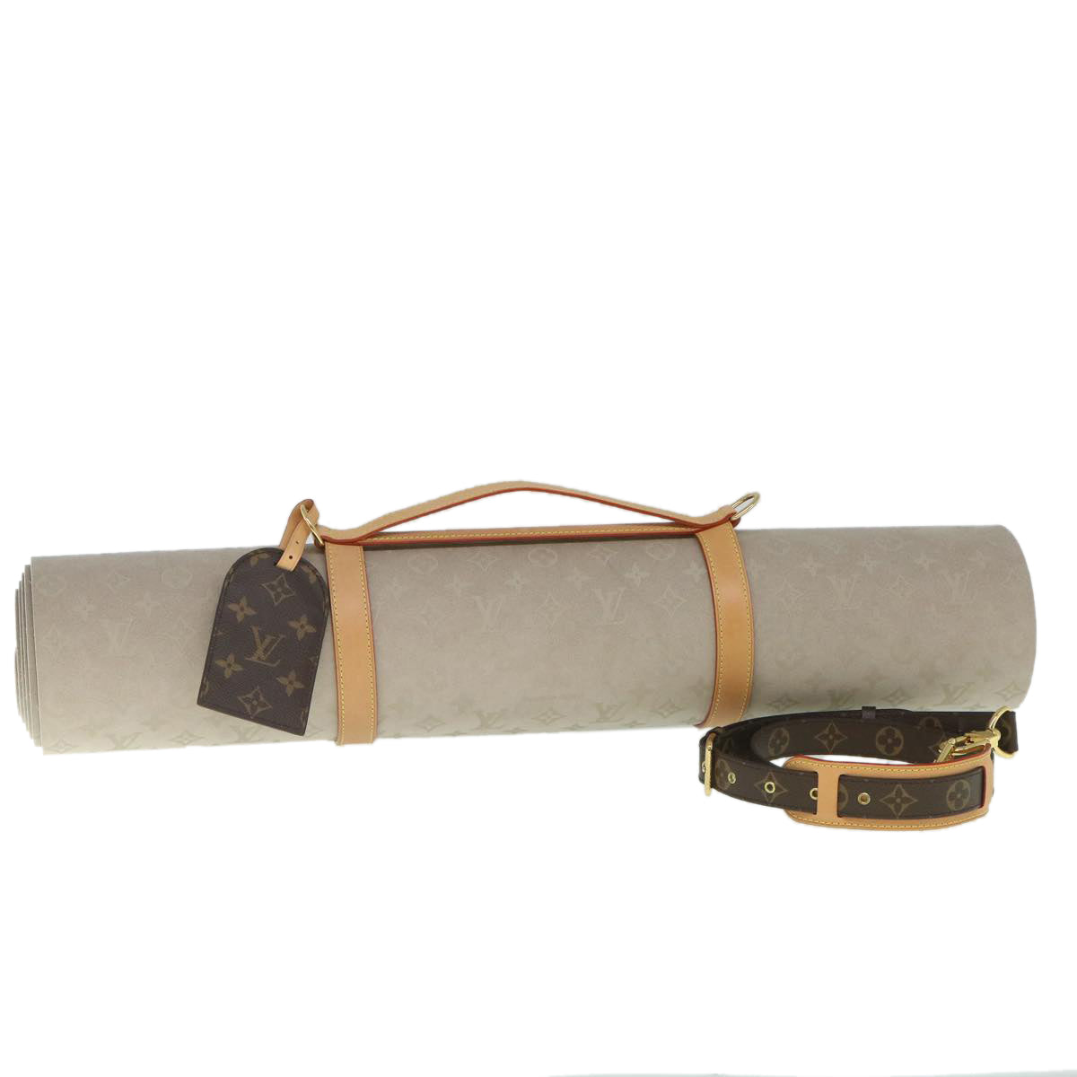 LOUIS VUITTON Monogram Etui Tapi Yoga Exercise Mat Beige GI0501 LV 55732A