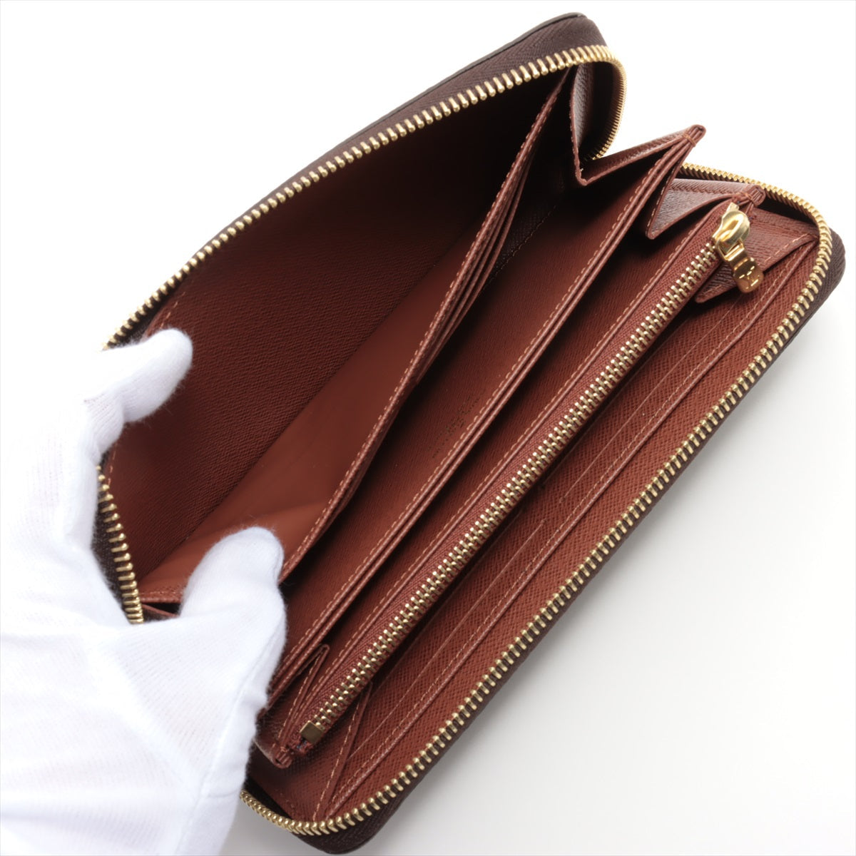 Louis Vuitton Monogram Zippyr Wallet M42616 Brown Round Zipper Wallet