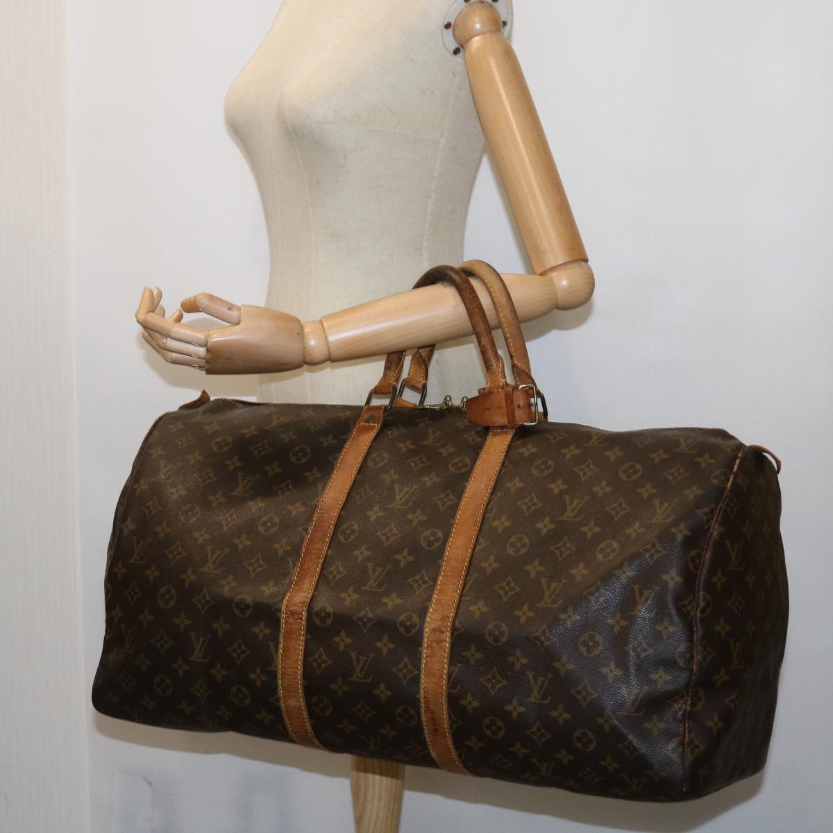 LOUIS VUITTON Monogram Keepall 55 Boston Bag M41424 LV 55761