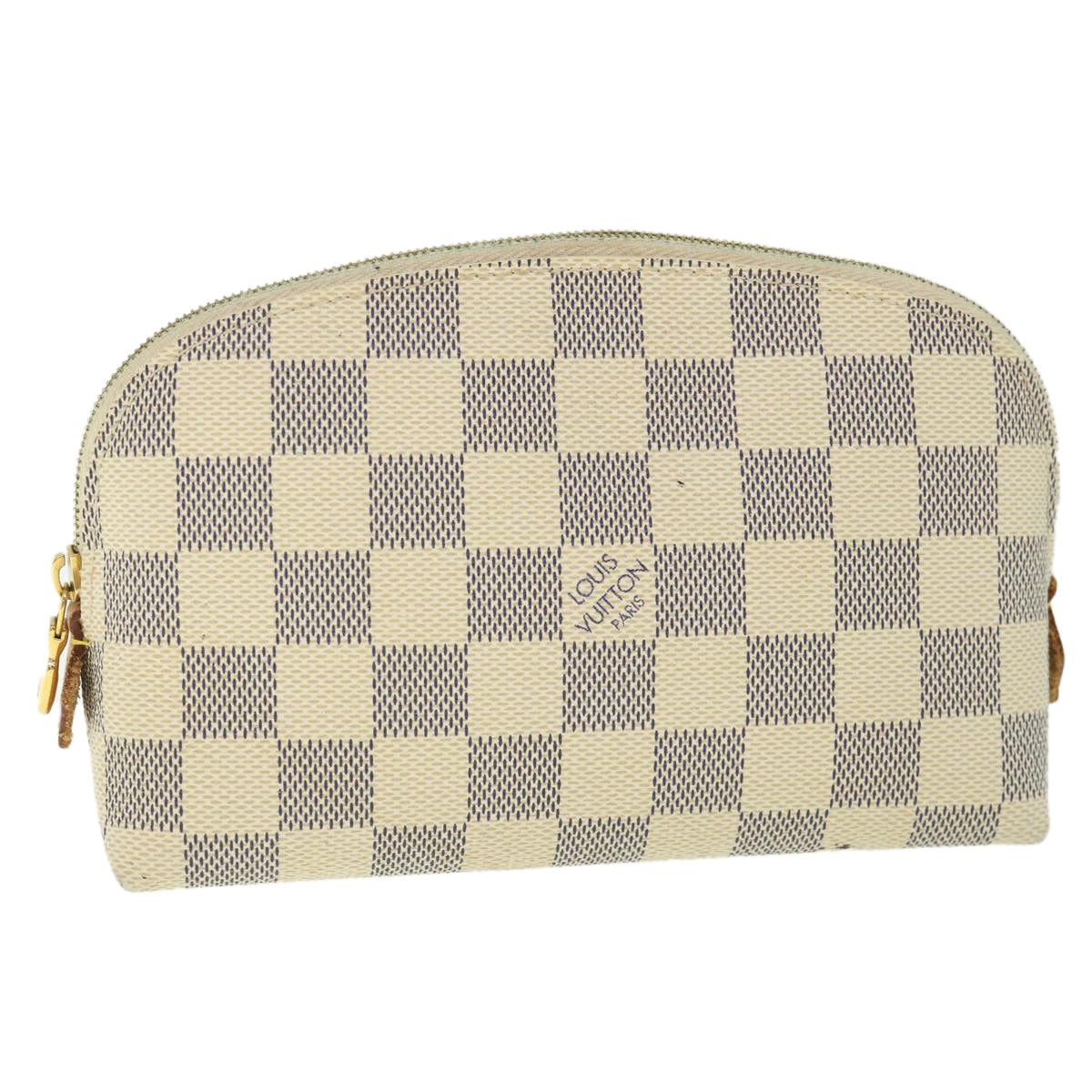LOUIS VUITTON Damier Azur Pochette Cosmetic PM Pouch N60024 LV 55767