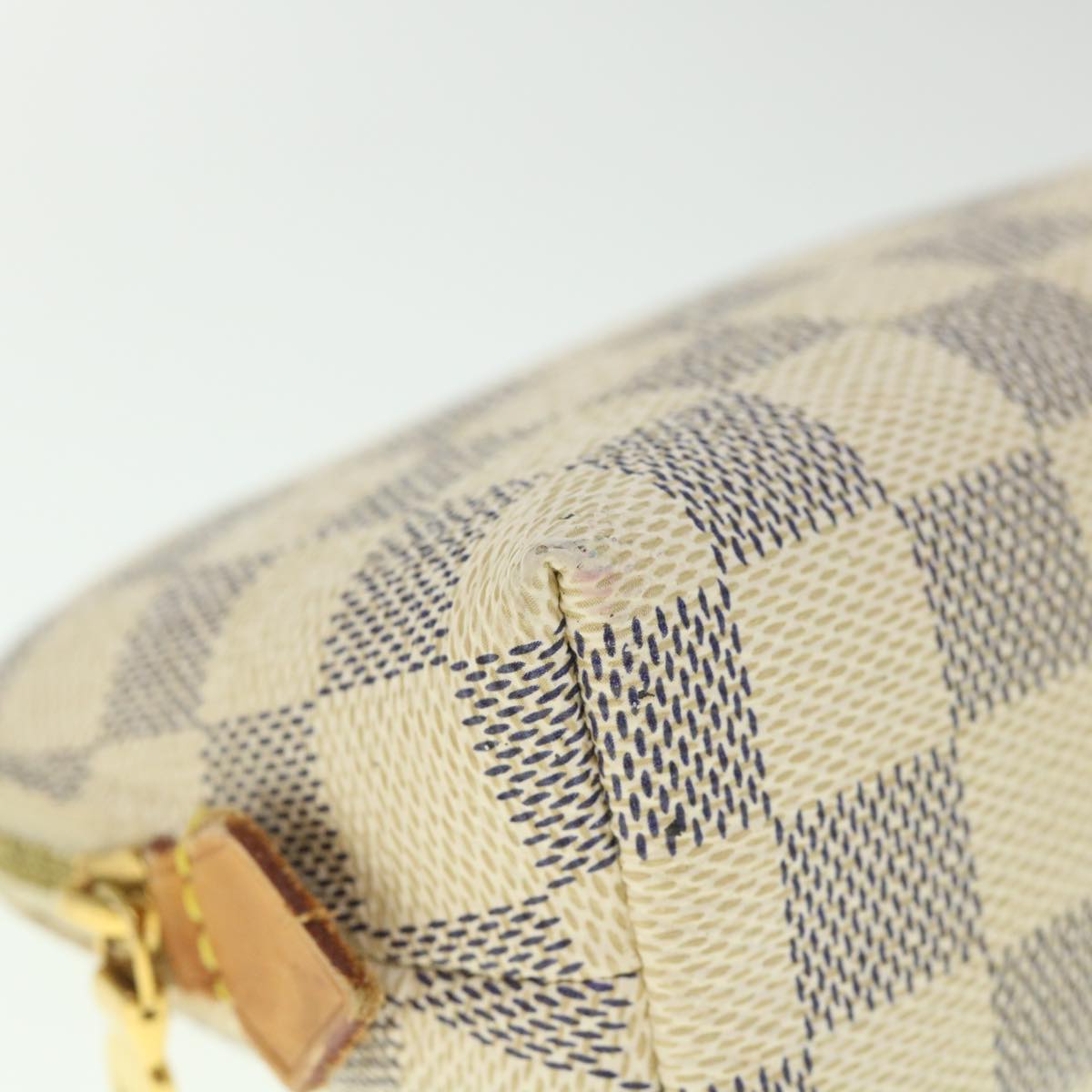 LOUIS VUITTON Damier Azur Pochette Cosmetic PM Pouch N60024 LV 55767