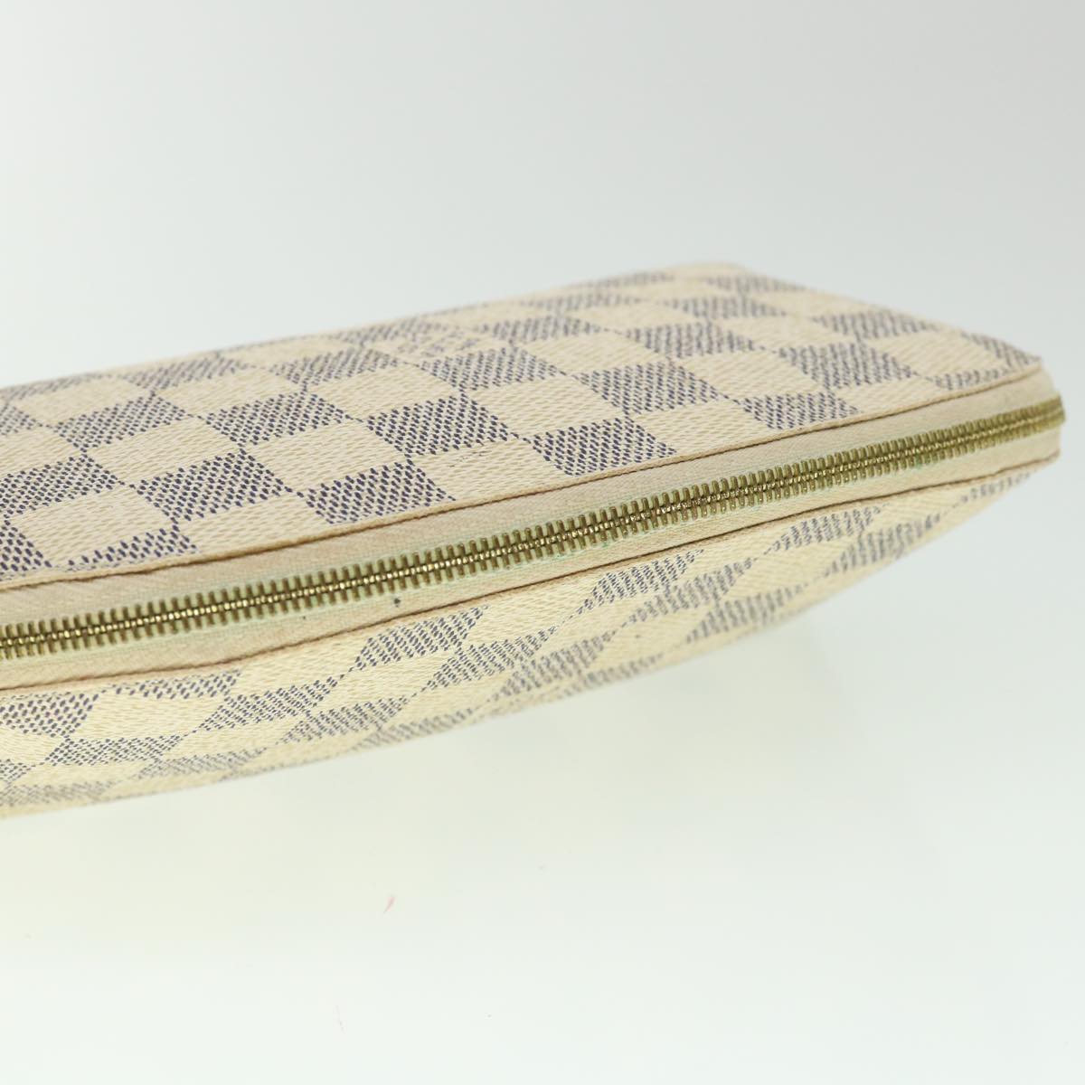 LOUIS VUITTON Damier Azur Pochette Cosmetic PM Pouch N60024 LV 55767