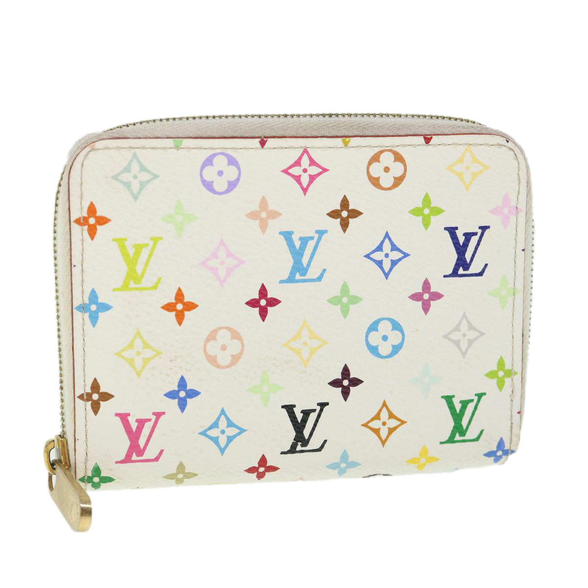 LOUIS VUITTON Monogram Multicolor Zippy Coin Purse White M66548 LV 55769