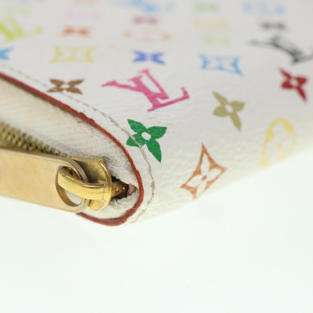 LOUIS VUITTON Monogram Multicolor Zippy Coin Purse White M66548 LV 55769