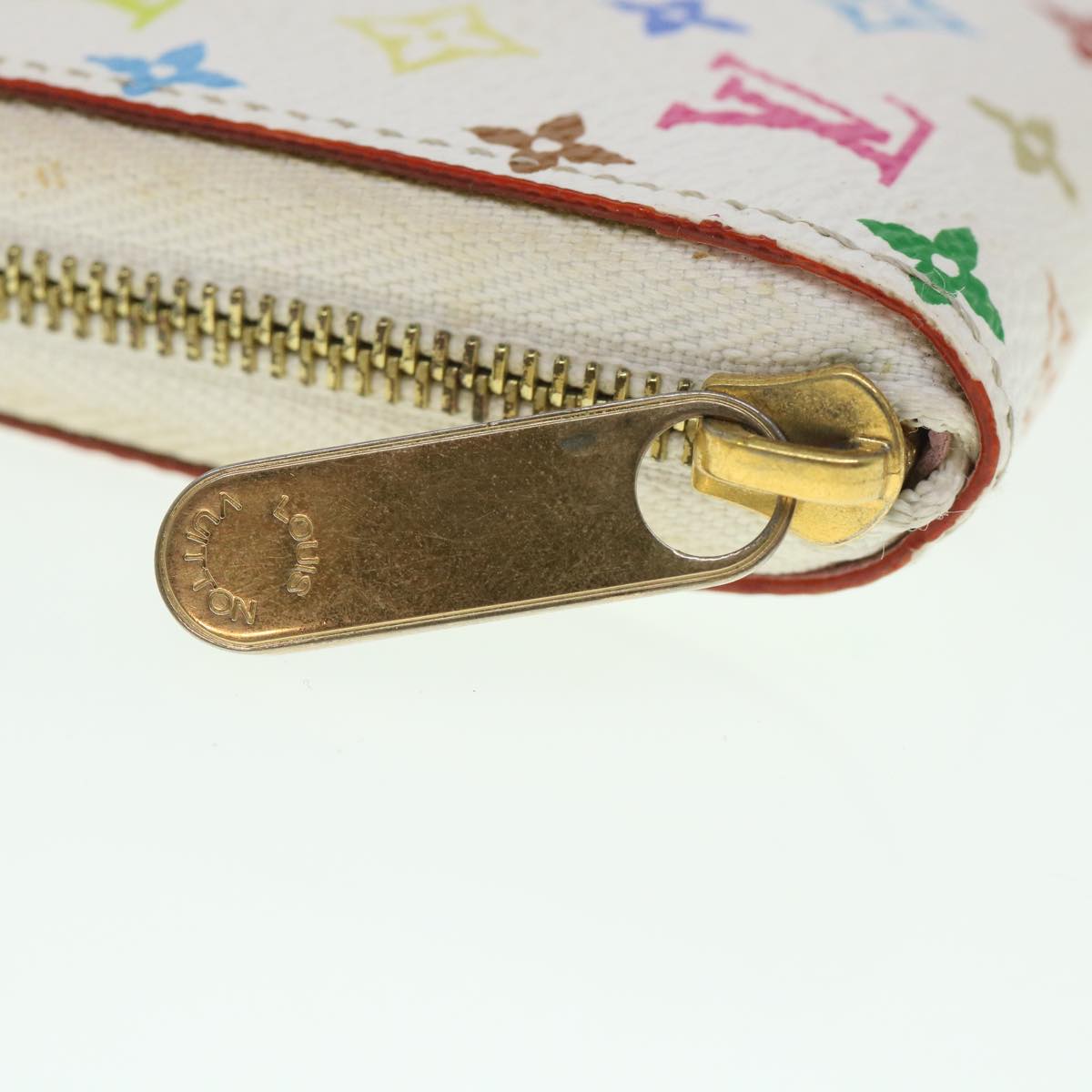 LOUIS VUITTON Monogram Multicolor Zippy Coin Purse White M66548 LV 55769