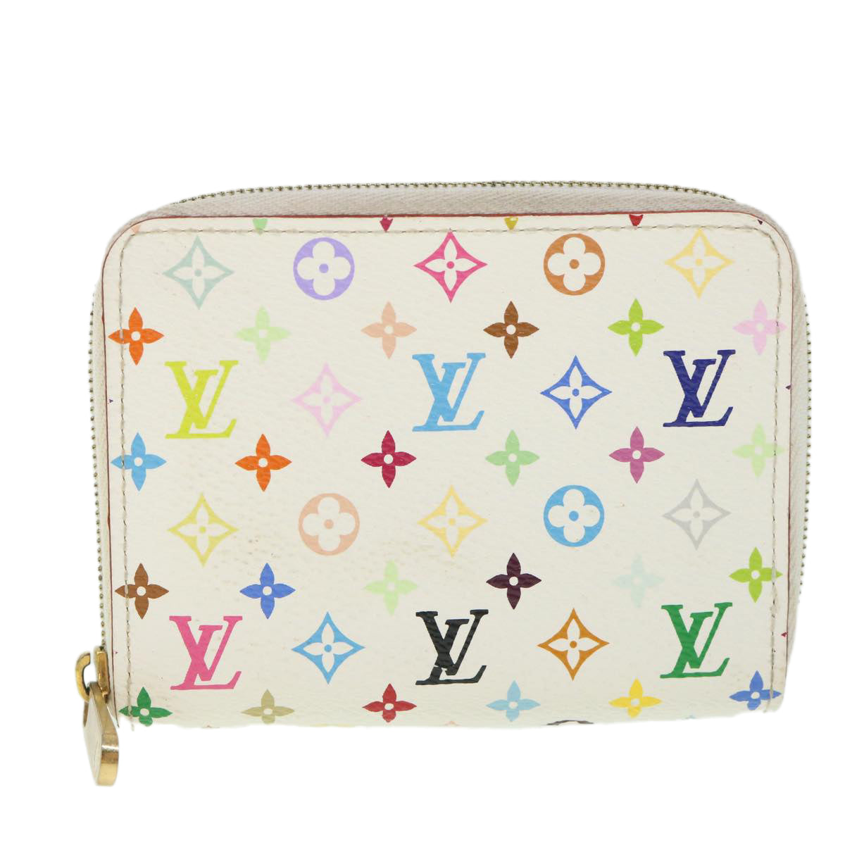 LOUIS VUITTON Monogram Multicolor Zippy Coin Purse White M66548 LV 55769