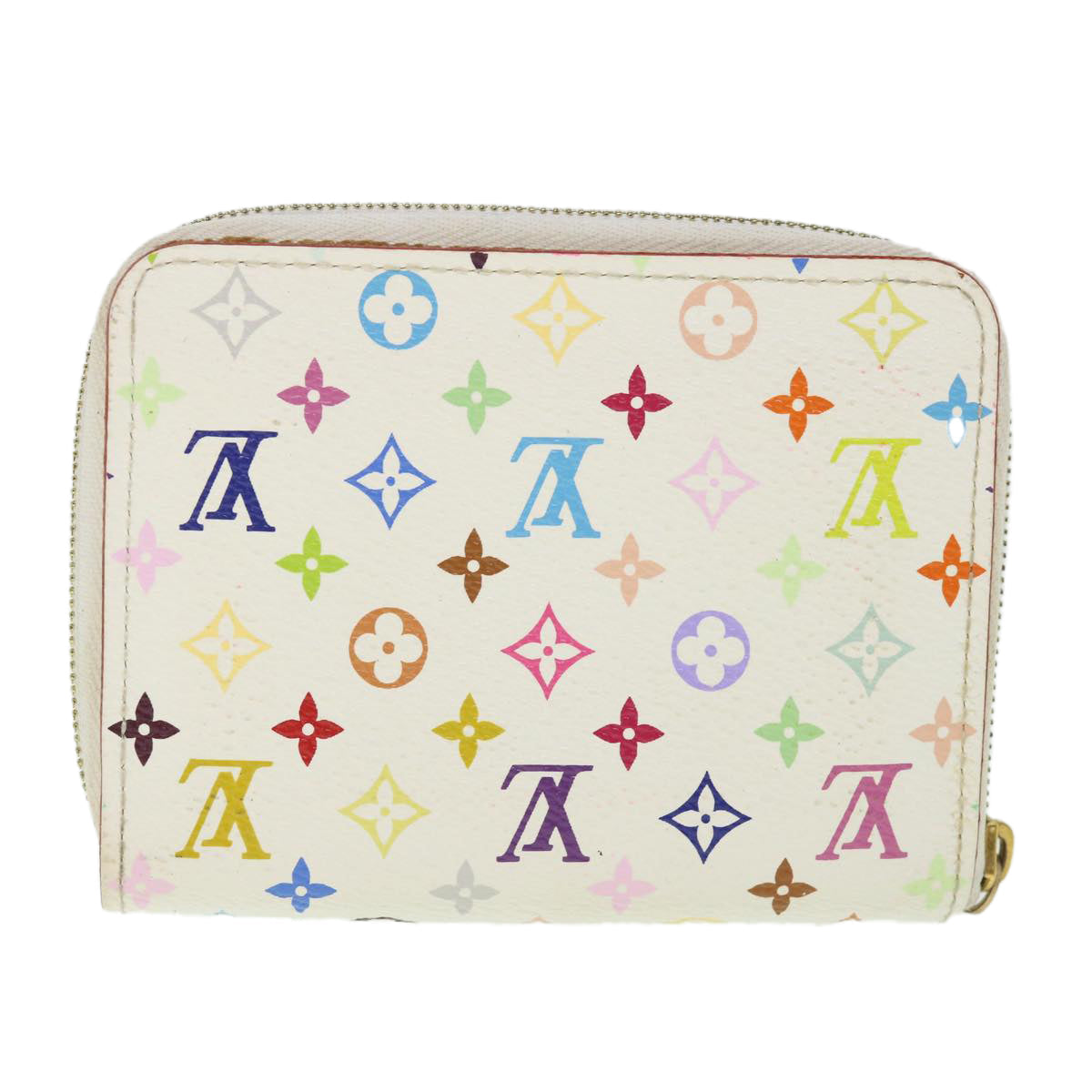 LOUIS VUITTON Monogram Multicolor Zippy Coin Purse White M66548 LV 55769