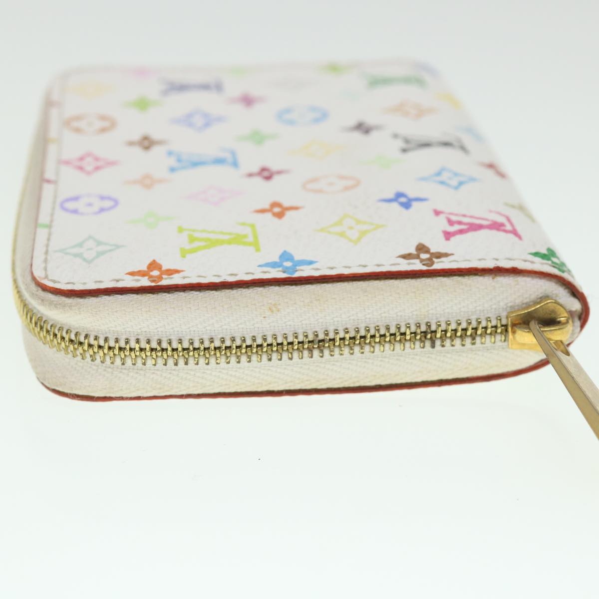 LOUIS VUITTON Monogram Multicolor Zippy Coin Purse White M66548 LV 55769