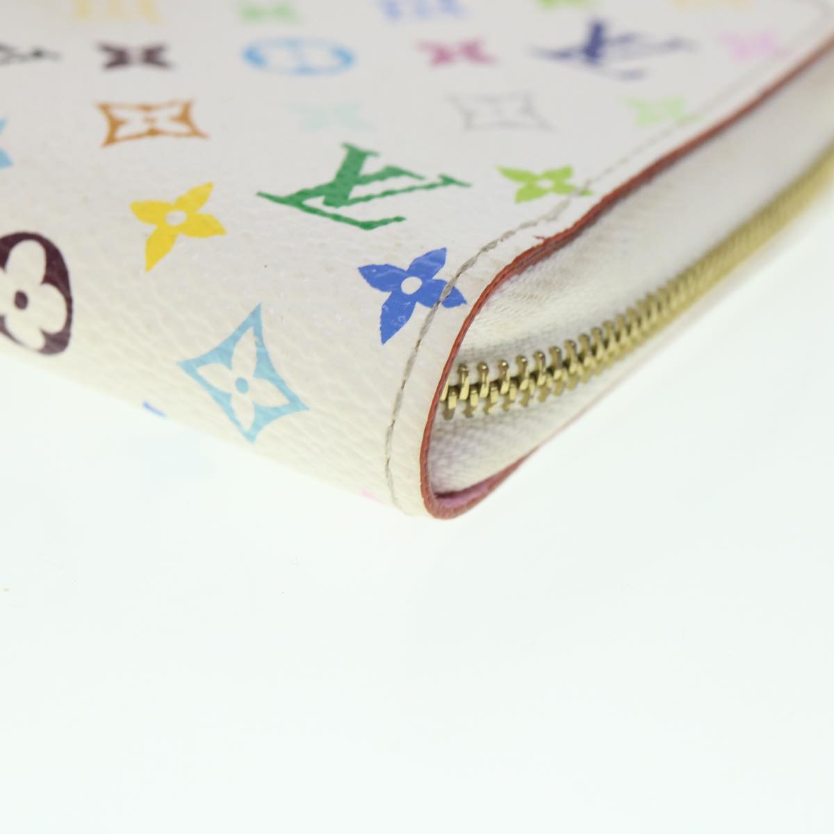 LOUIS VUITTON Monogram Multicolor Zippy Coin Purse White M66548 LV 55769