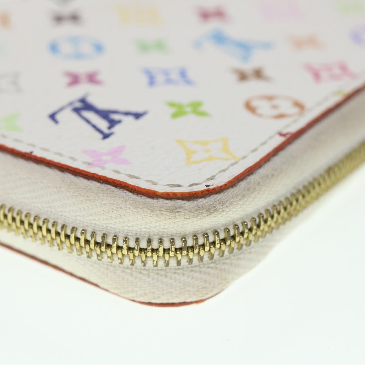 LOUIS VUITTON Monogram Multicolor Zippy Coin Purse White M66548 LV 55769