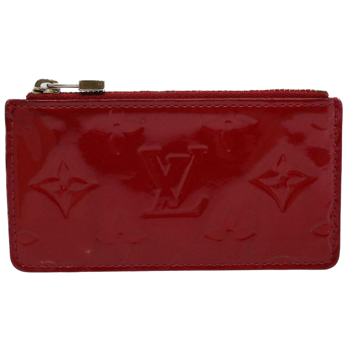 LOUIS VUITTON Monogram Vernis Pochette Cles Coin Purse Red M9144F LV 55771