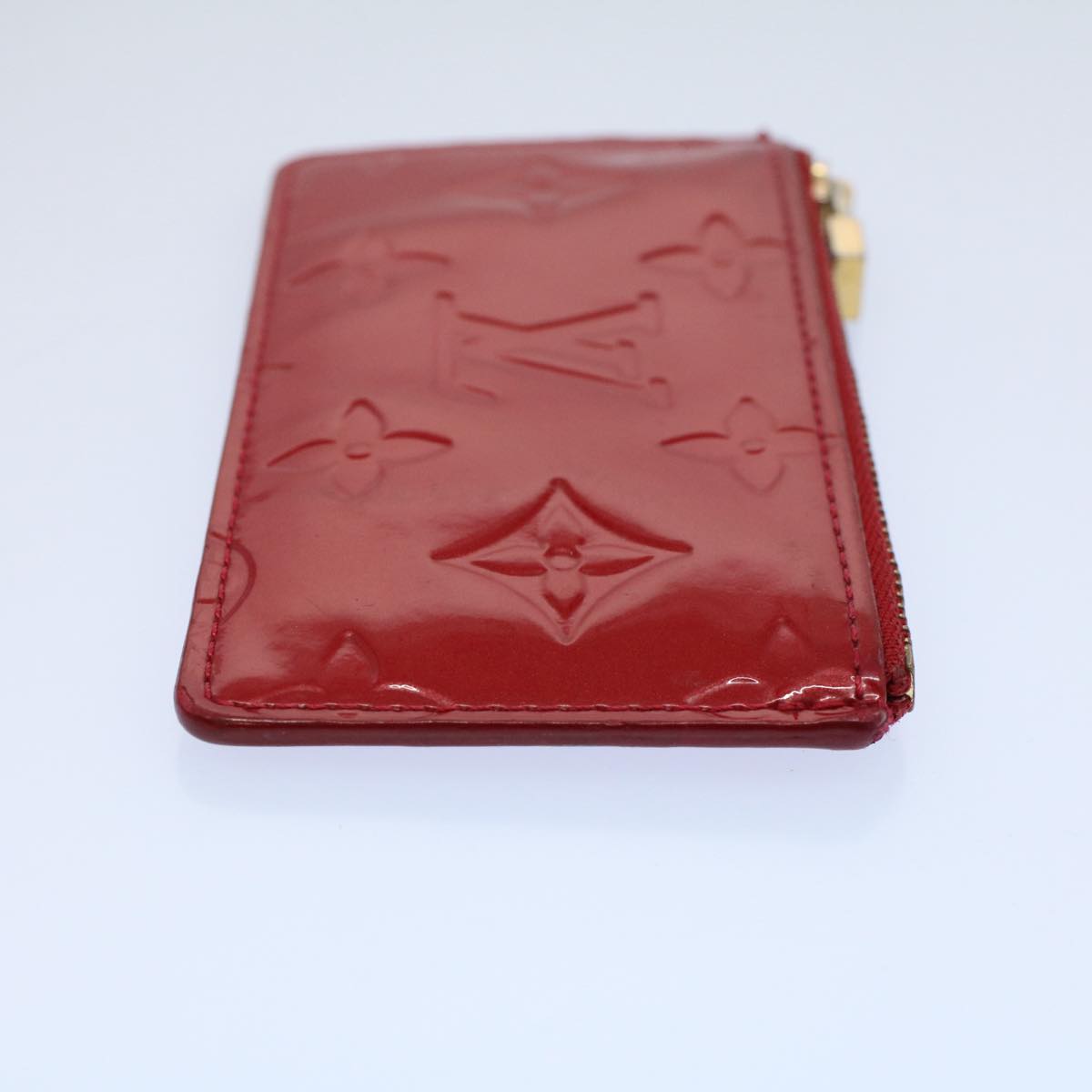 LOUIS VUITTON Monogram Vernis Pochette Cles Coin Purse Red M9144F LV 55771