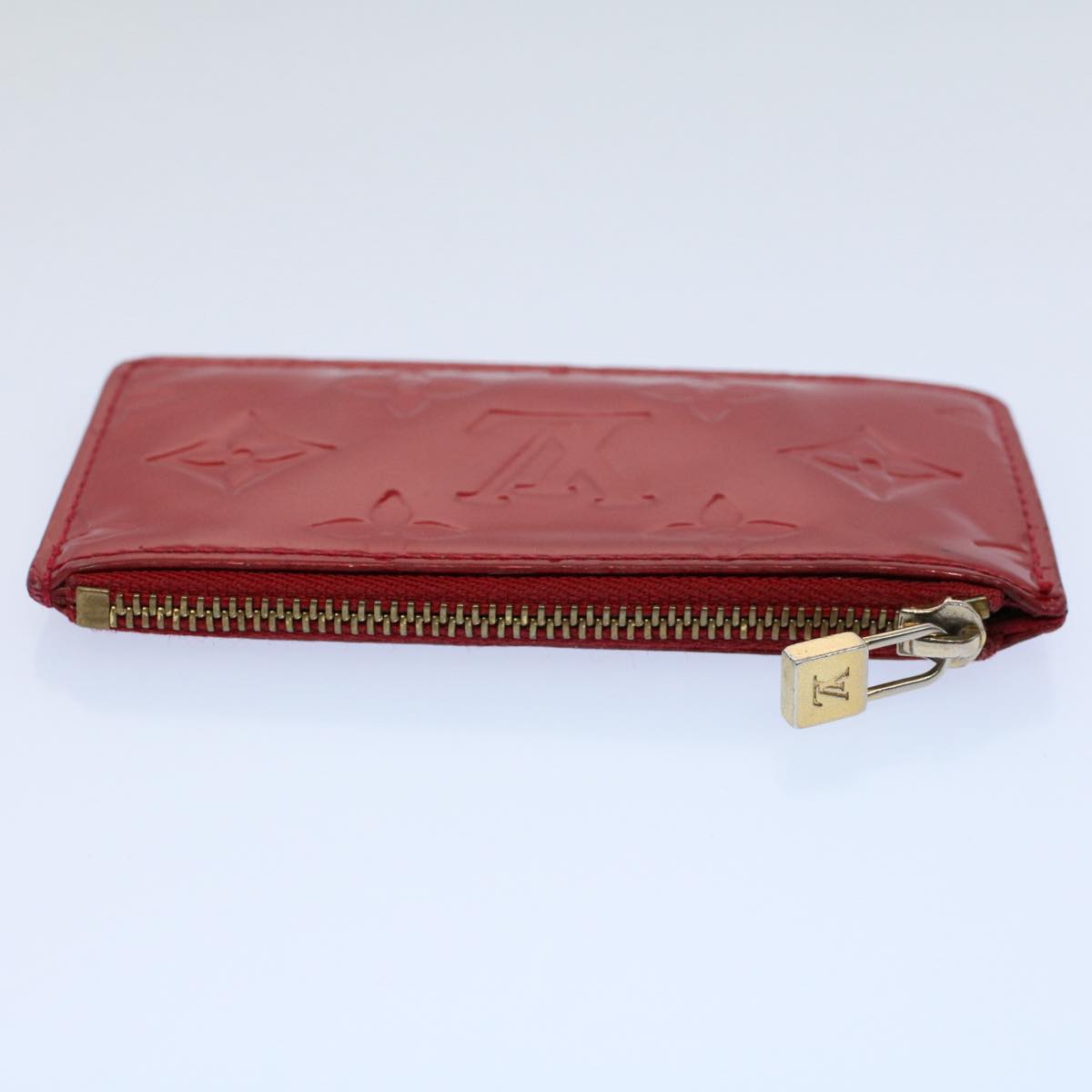 LOUIS VUITTON Monogram Vernis Pochette Cles Coin Purse Red M9144F LV 55771