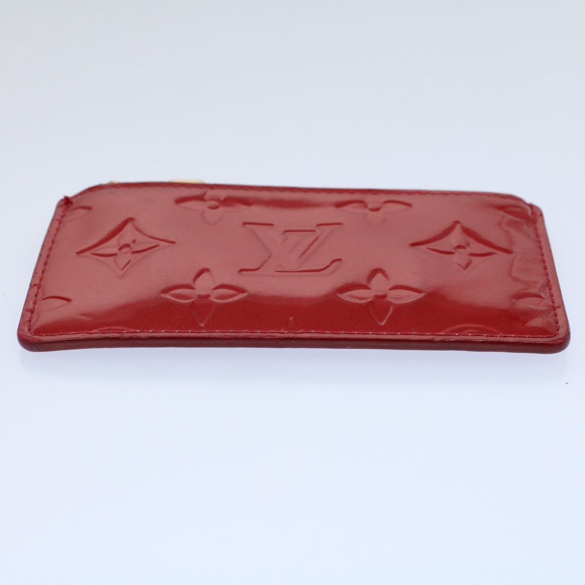 LOUIS VUITTON Monogram Vernis Pochette Cles Coin Purse Red M9144F LV 55771