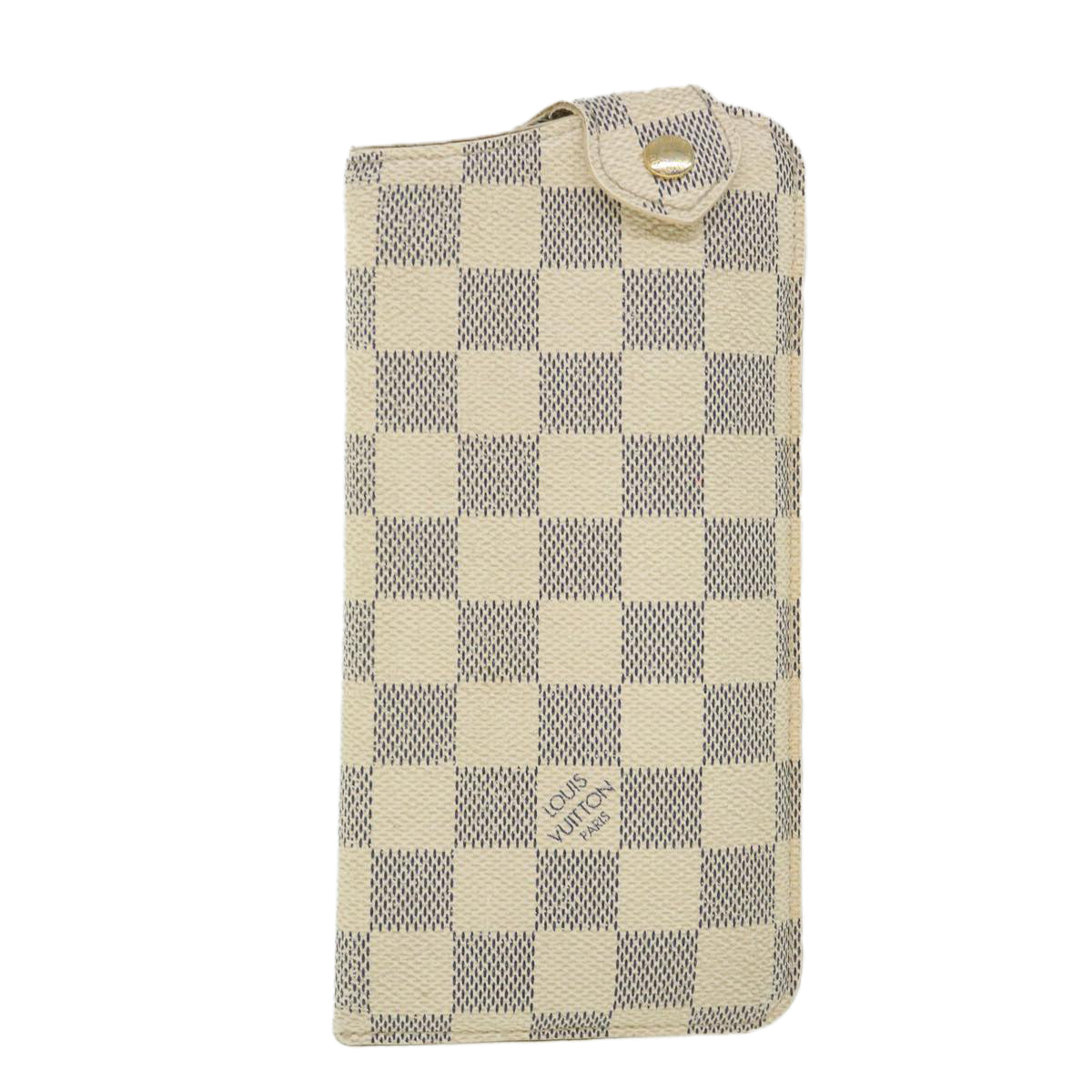 LOUIS VUITTON Damier Azur Etui A Lunettes MM Glasses Case N60025 LV 55775