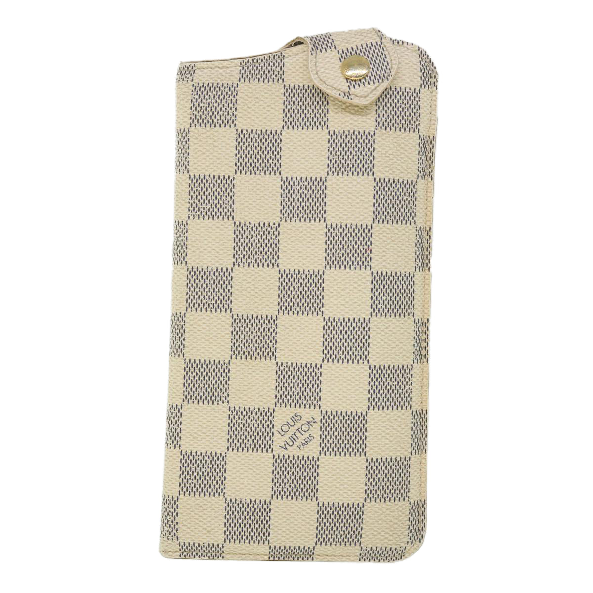 LOUIS VUITTON Damier Azur Etui A Lunettes MM Glasses Case N60025 LV 55775