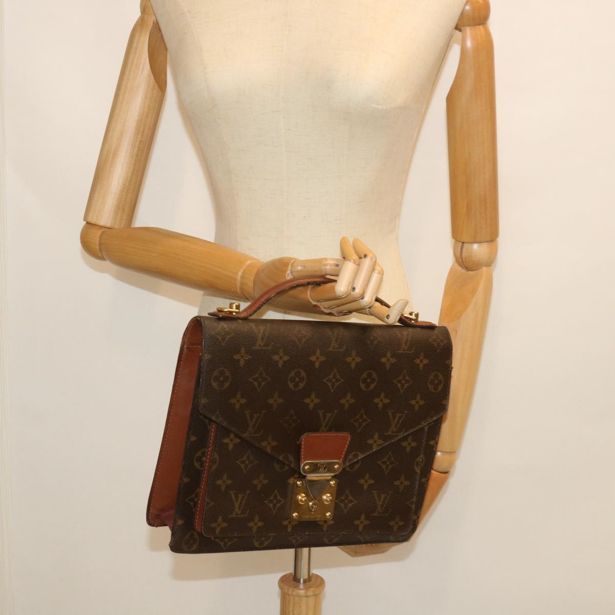 LOUIS VUITTON Monogram Monceau 28 Hand Bag 2way M51185 LV 55787