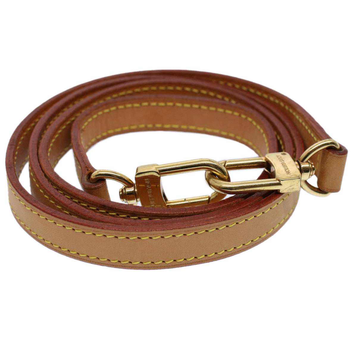 LOUIS VUITTON Shoulder Strap Leather 47.2"" Beige LV 55788
