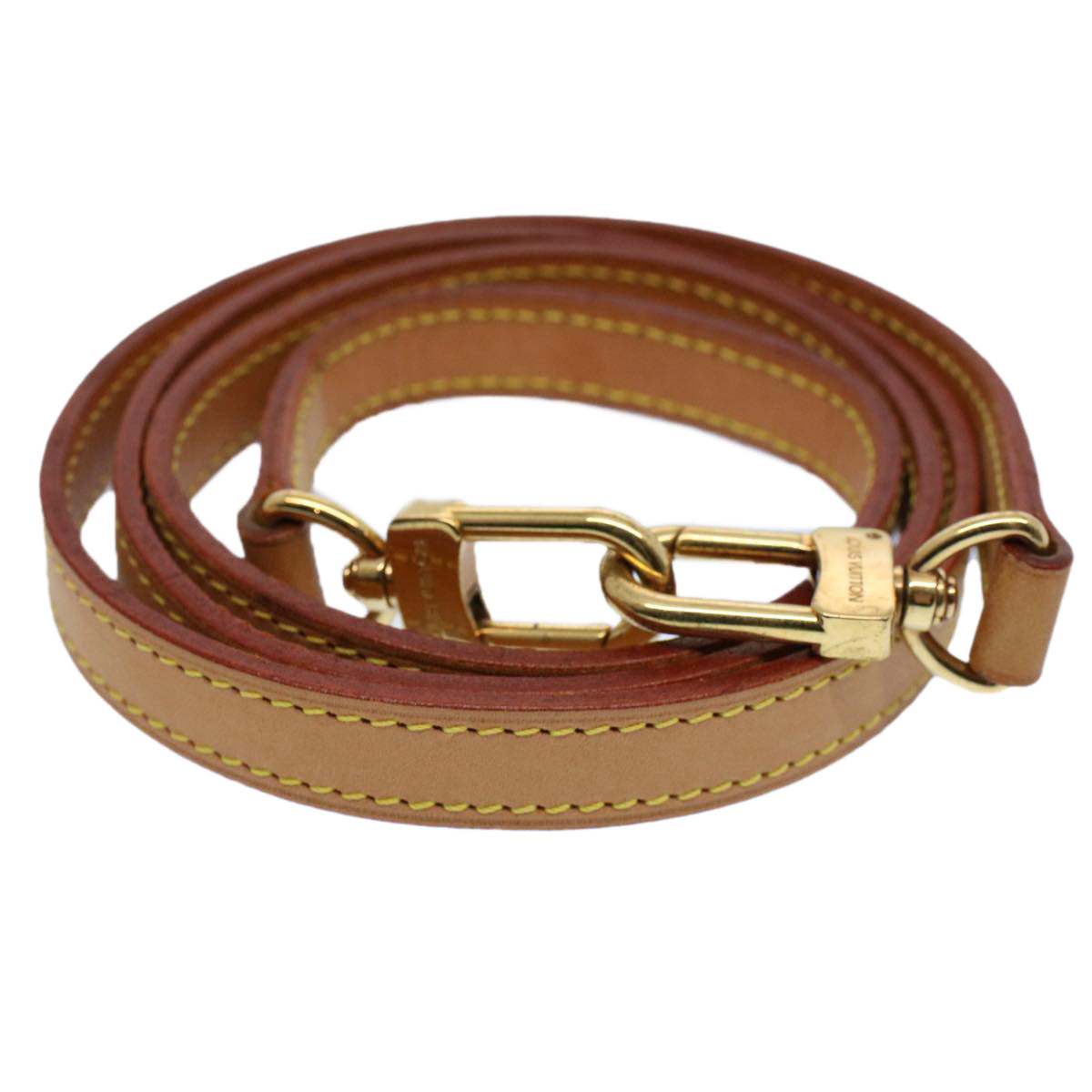LOUIS VUITTON Shoulder Strap Leather 47.2"" Beige LV 55788