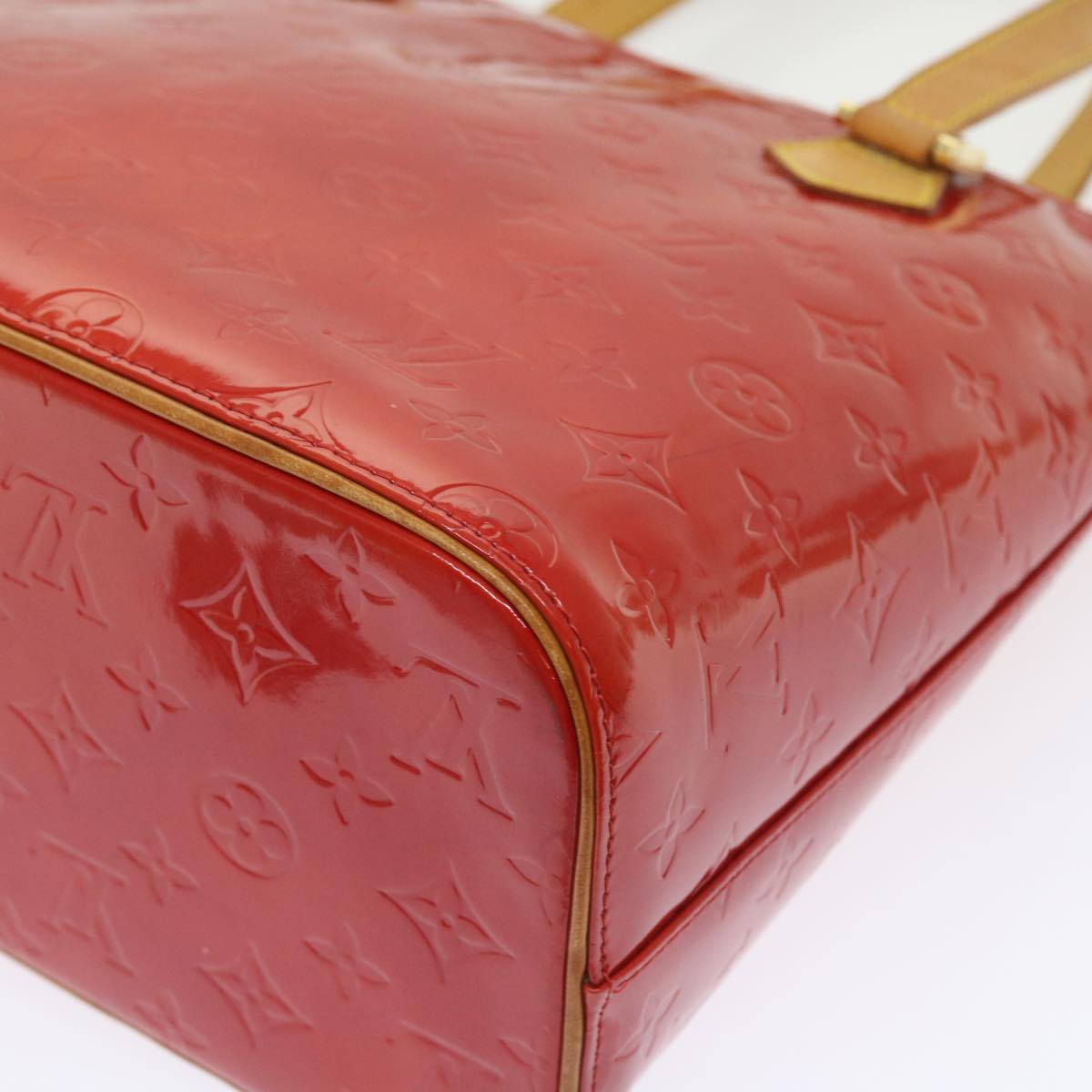 LOUIS VUITTON Monogram Vernis Houston Hand Bag Red M91092 LV 55796