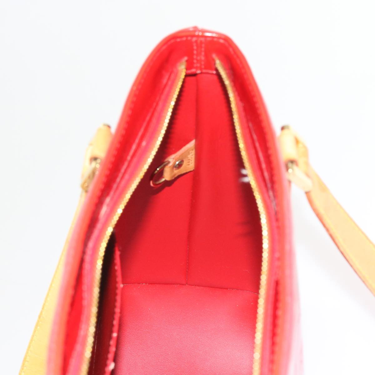 LOUIS VUITTON Monogram Vernis Houston Hand Bag Red M91092 LV 55796