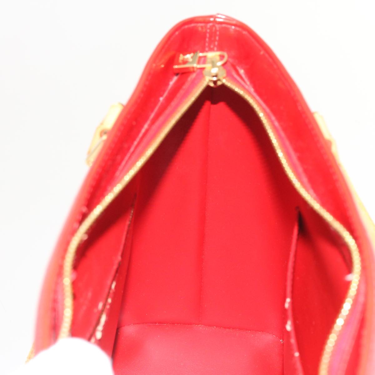 LOUIS VUITTON Monogram Vernis Houston Hand Bag Red M91092 LV 55796