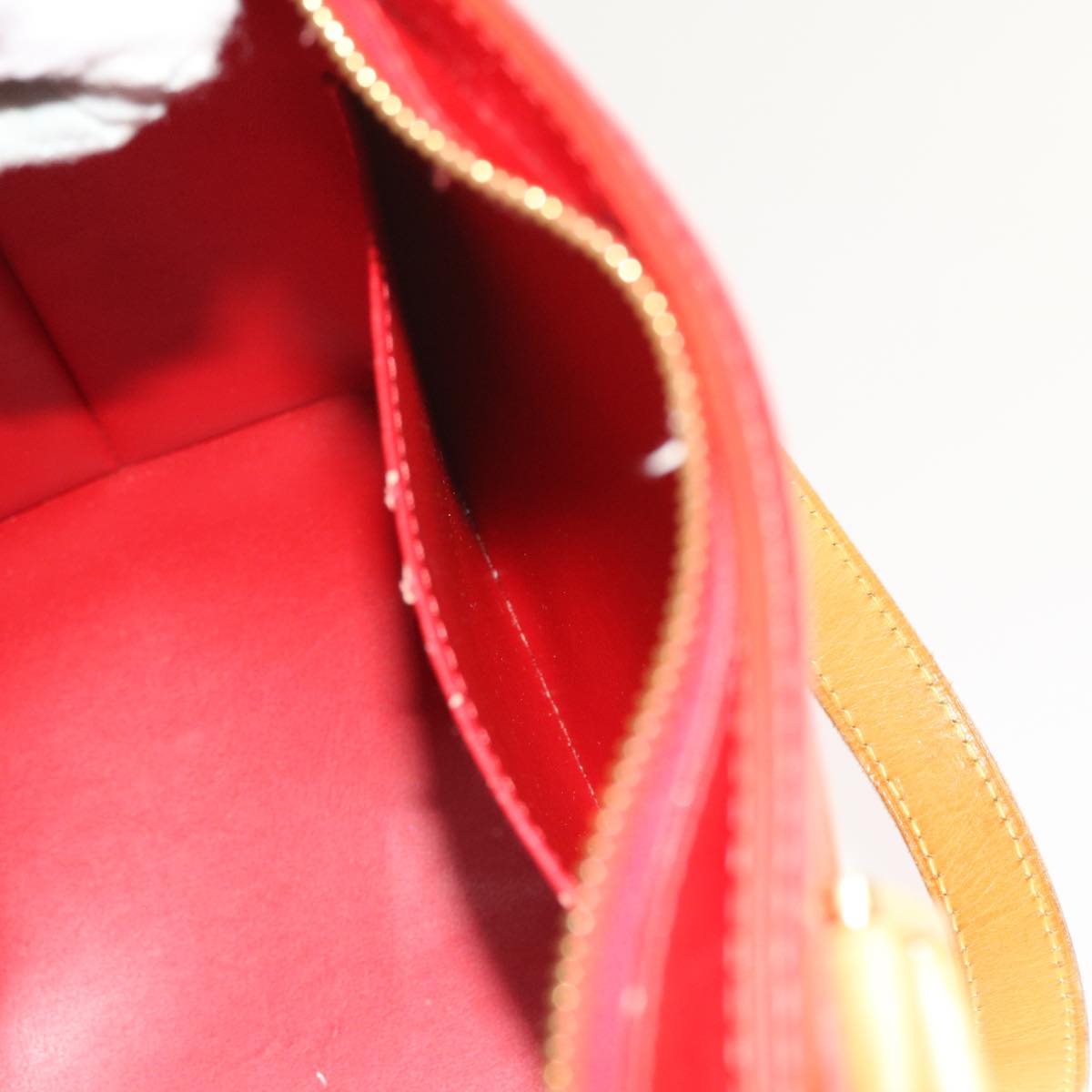 LOUIS VUITTON Monogram Vernis Houston Hand Bag Red M91092 LV 55796