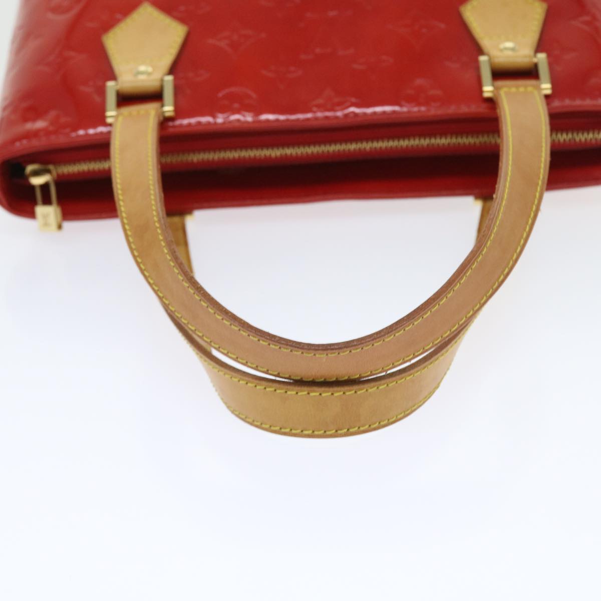 LOUIS VUITTON Monogram Vernis Houston Hand Bag Red M91092 LV 55796