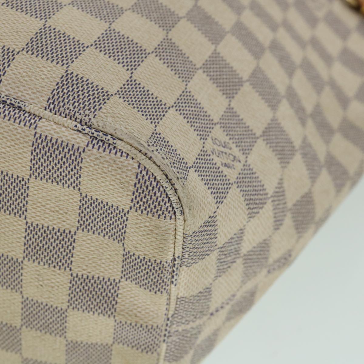 LOUIS VUITTON Damier Azur Neverfull MM Tote Bag N41605 LV 55805