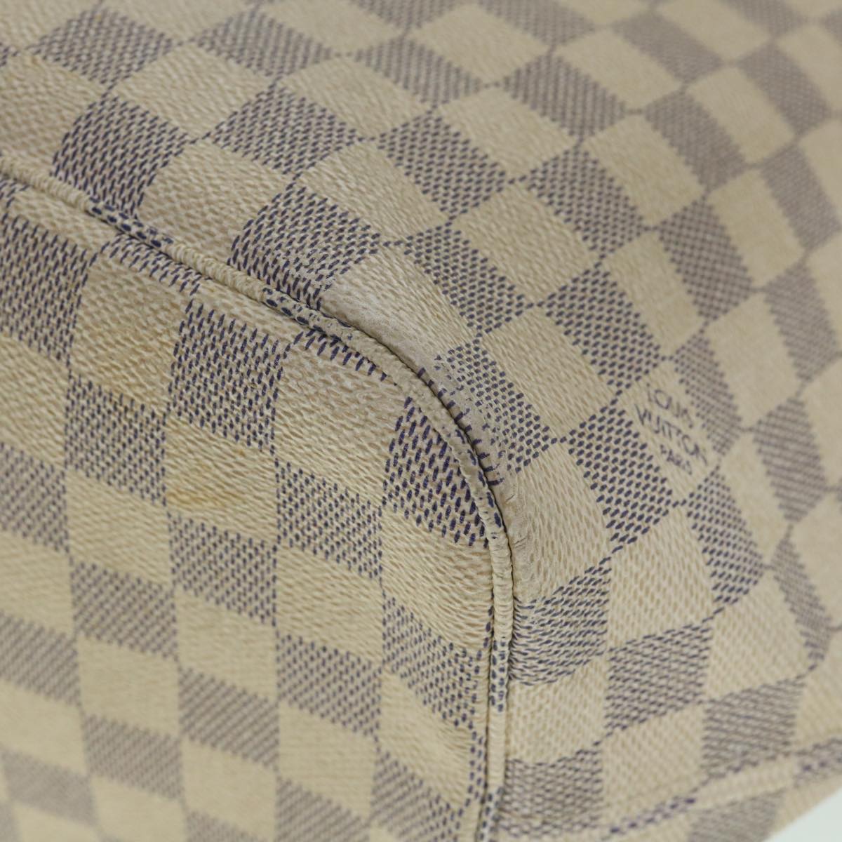 LOUIS VUITTON Damier Azur Neverfull MM Tote Bag N41605 LV 55805