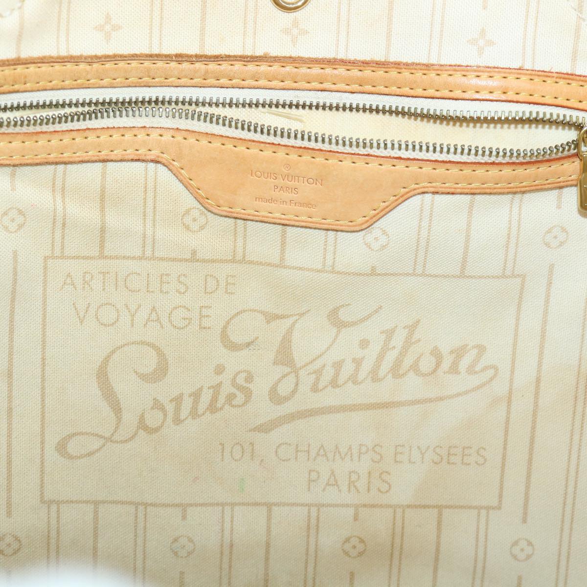 LOUIS VUITTON Damier Azur Neverfull MM Tote Bag N41605 LV 55805