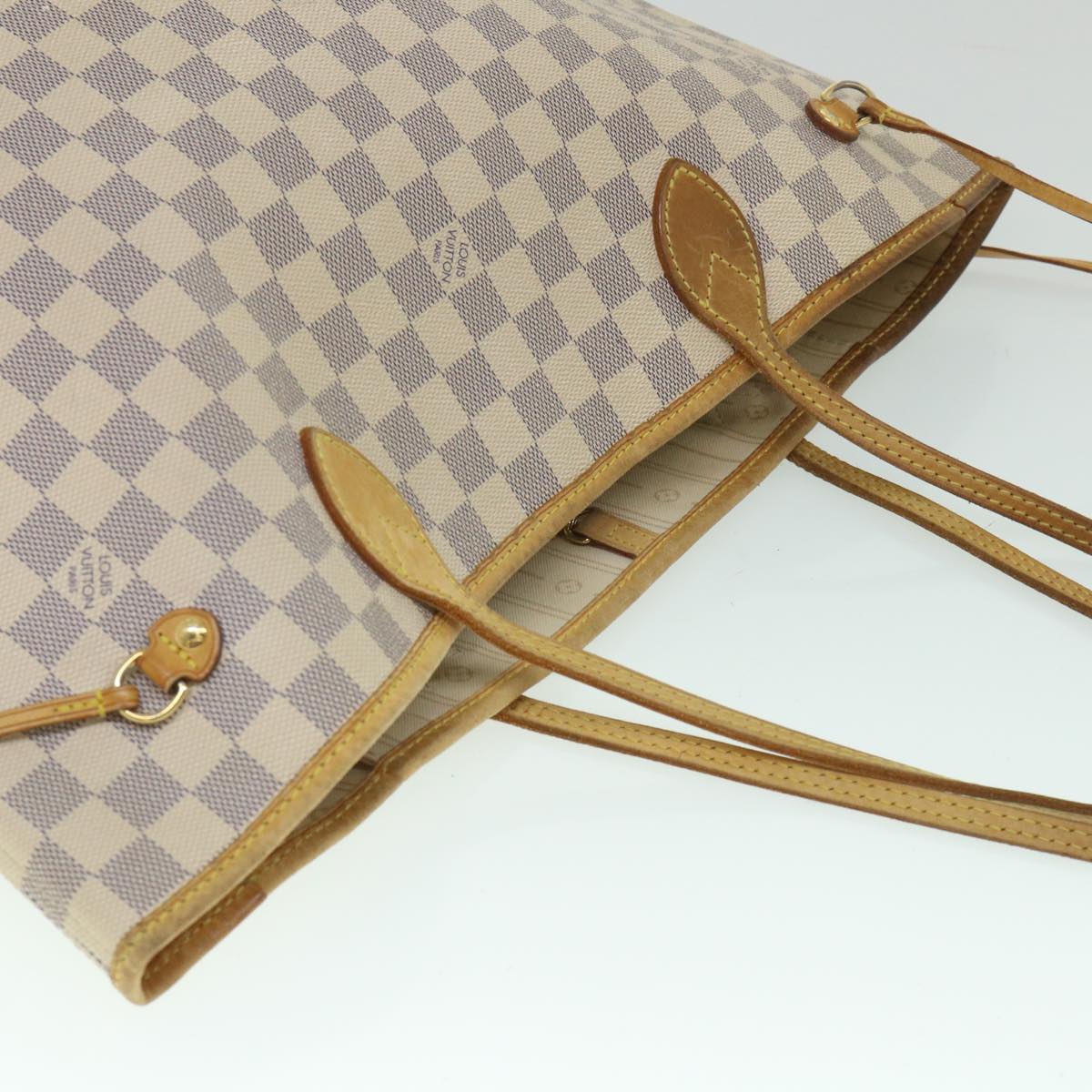 LOUIS VUITTON Damier Azur Neverfull MM Tote Bag N41605 LV 55805