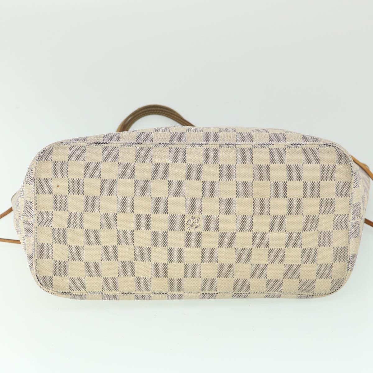 LOUIS VUITTON Damier Azur Neverfull MM Tote Bag N41605 LV 55806