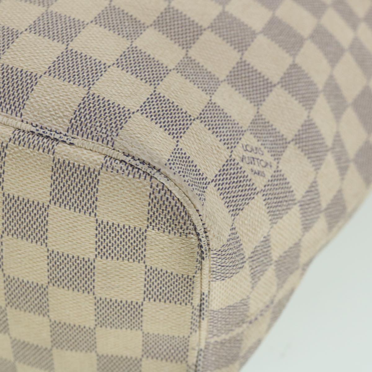 LOUIS VUITTON Damier Azur Neverfull MM Tote Bag N41605 LV 55806
