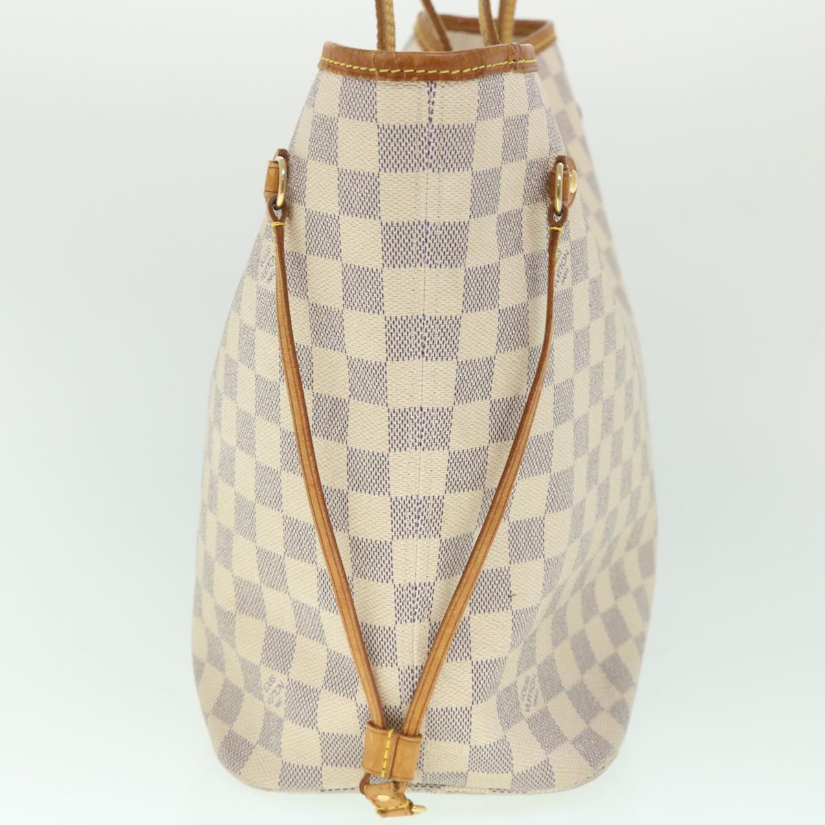 LOUIS VUITTON Damier Azur Neverfull MM Tote Bag N41605 LV 55806