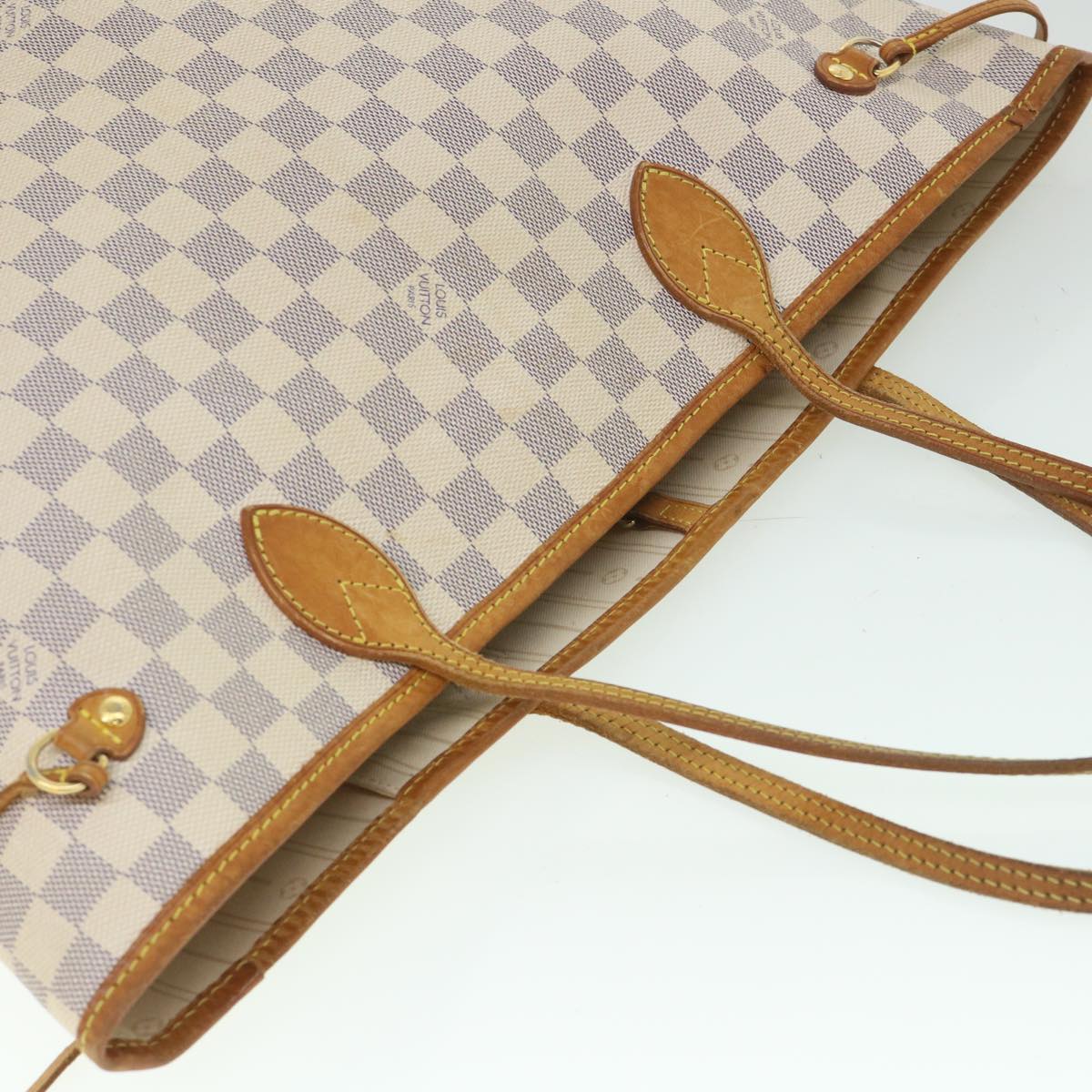 LOUIS VUITTON Damier Azur Neverfull MM Tote Bag N41605 LV 55806