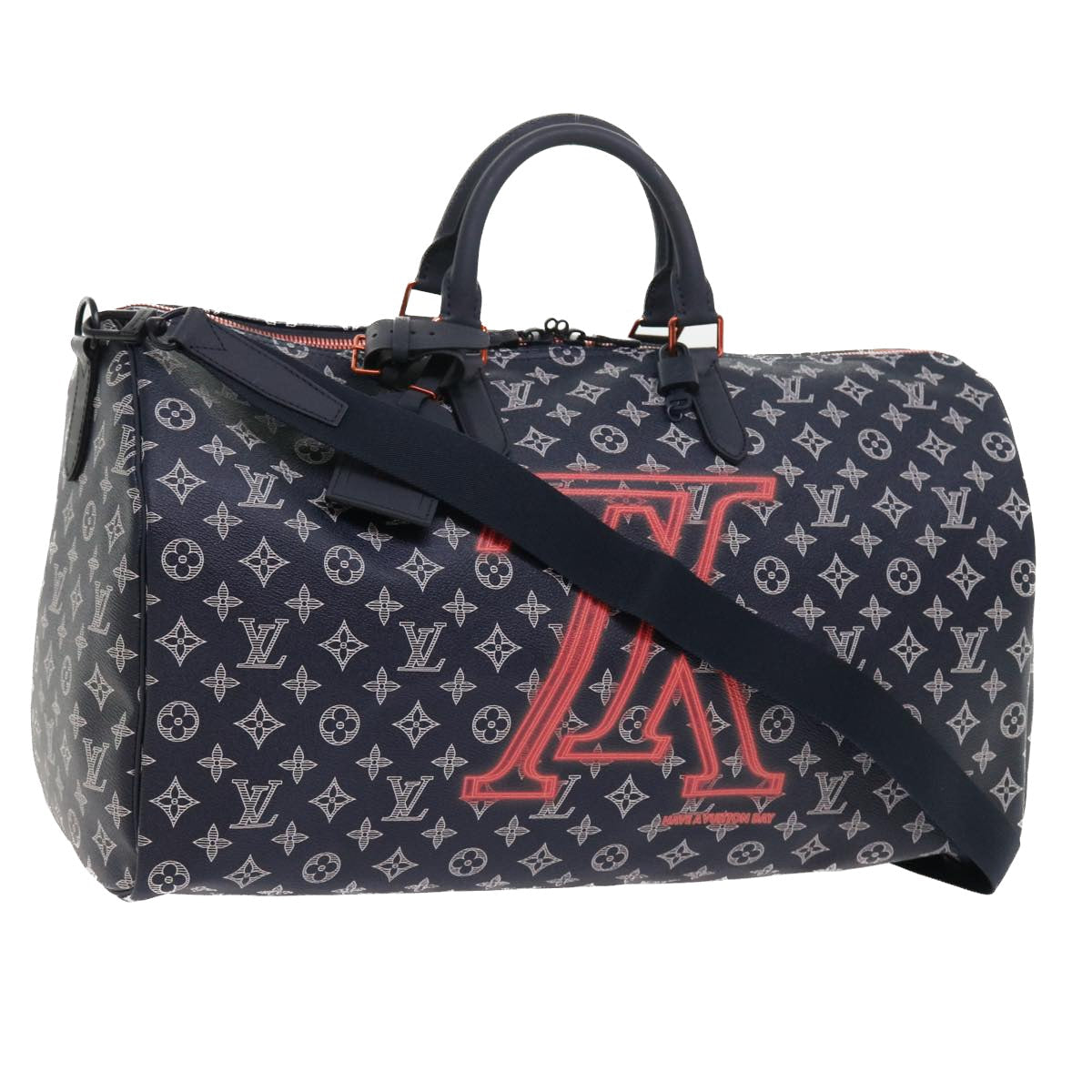 LOUIS VUITTON Monogram Ink Keepall Bandouliere 50 Boston Bag M43684 55809A