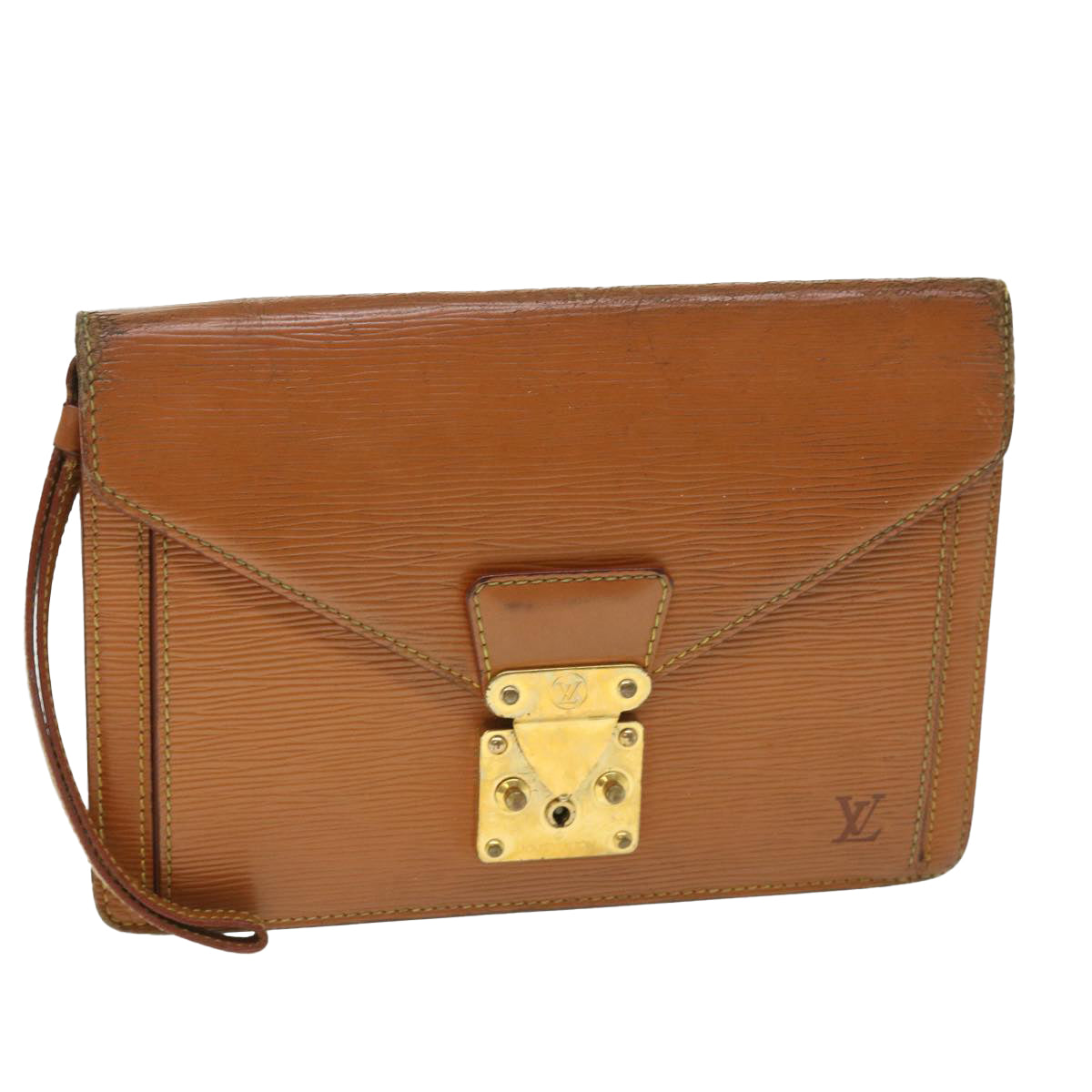 LOUIS VUITTON Epi Serie Dragonne Hand Bag Brown M52618 LV 55815