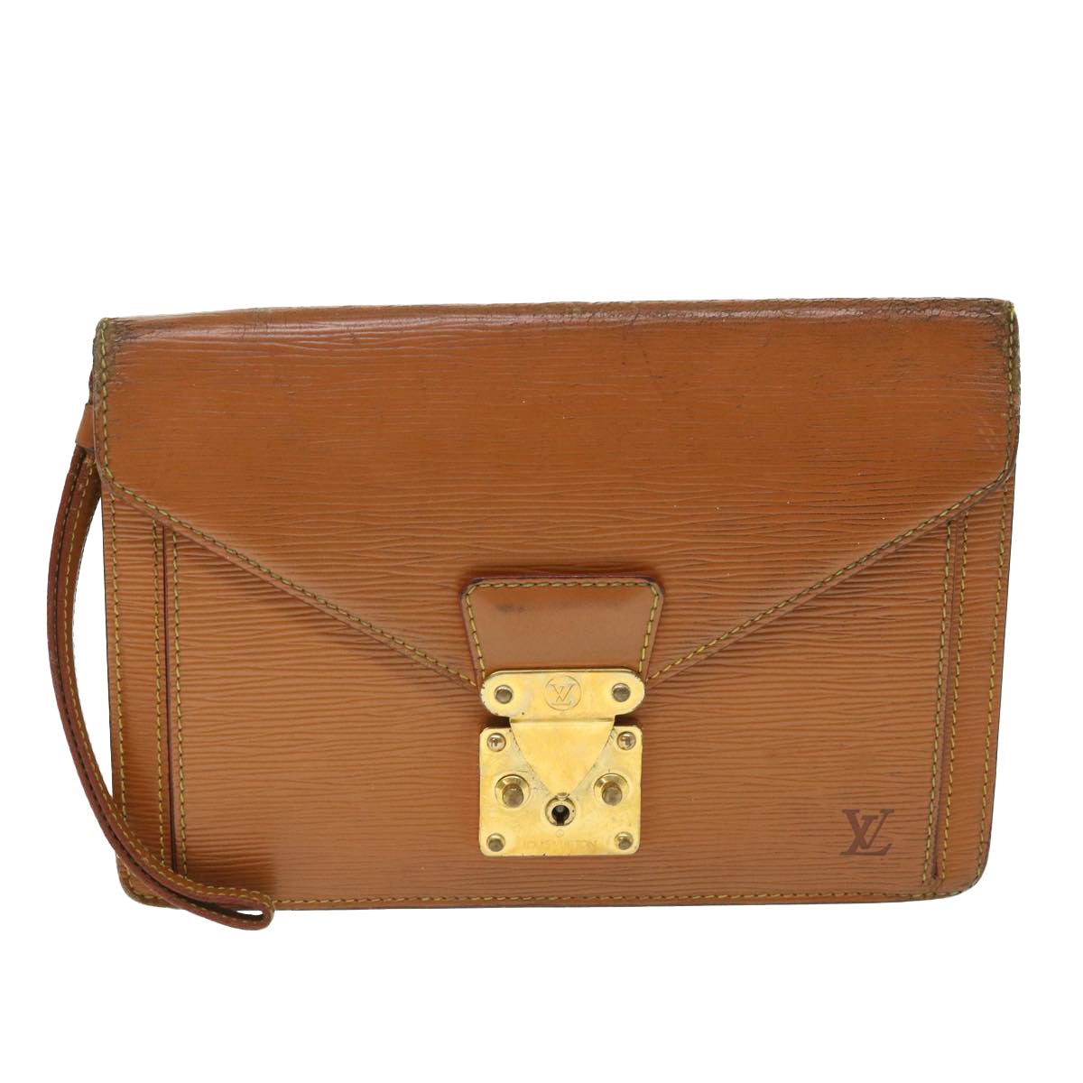 LOUIS VUITTON Epi Serie Dragonne Hand Bag Brown M52618 LV 55815