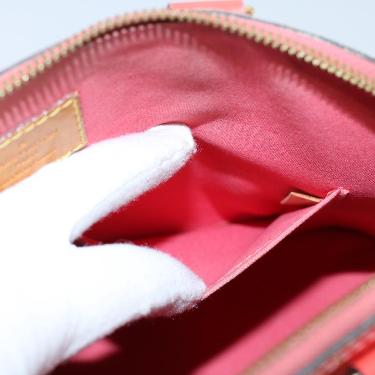 LOUIS VUITTON Monogram Vernis Alma PM Hand Bag Rose Rich M90256 LV 55823